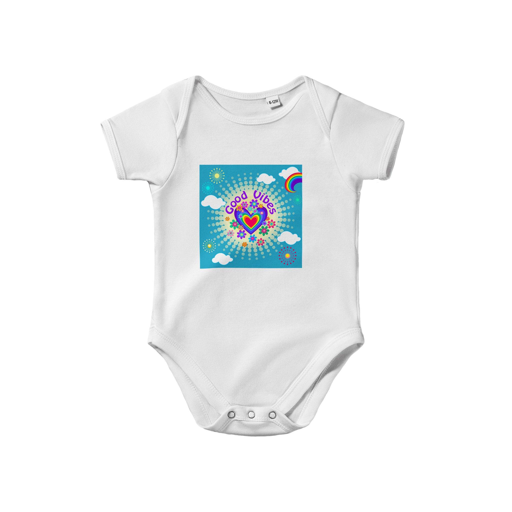 Organic cotton baby bodysuit/Good-Vibes-Only - Classic - Enet Images