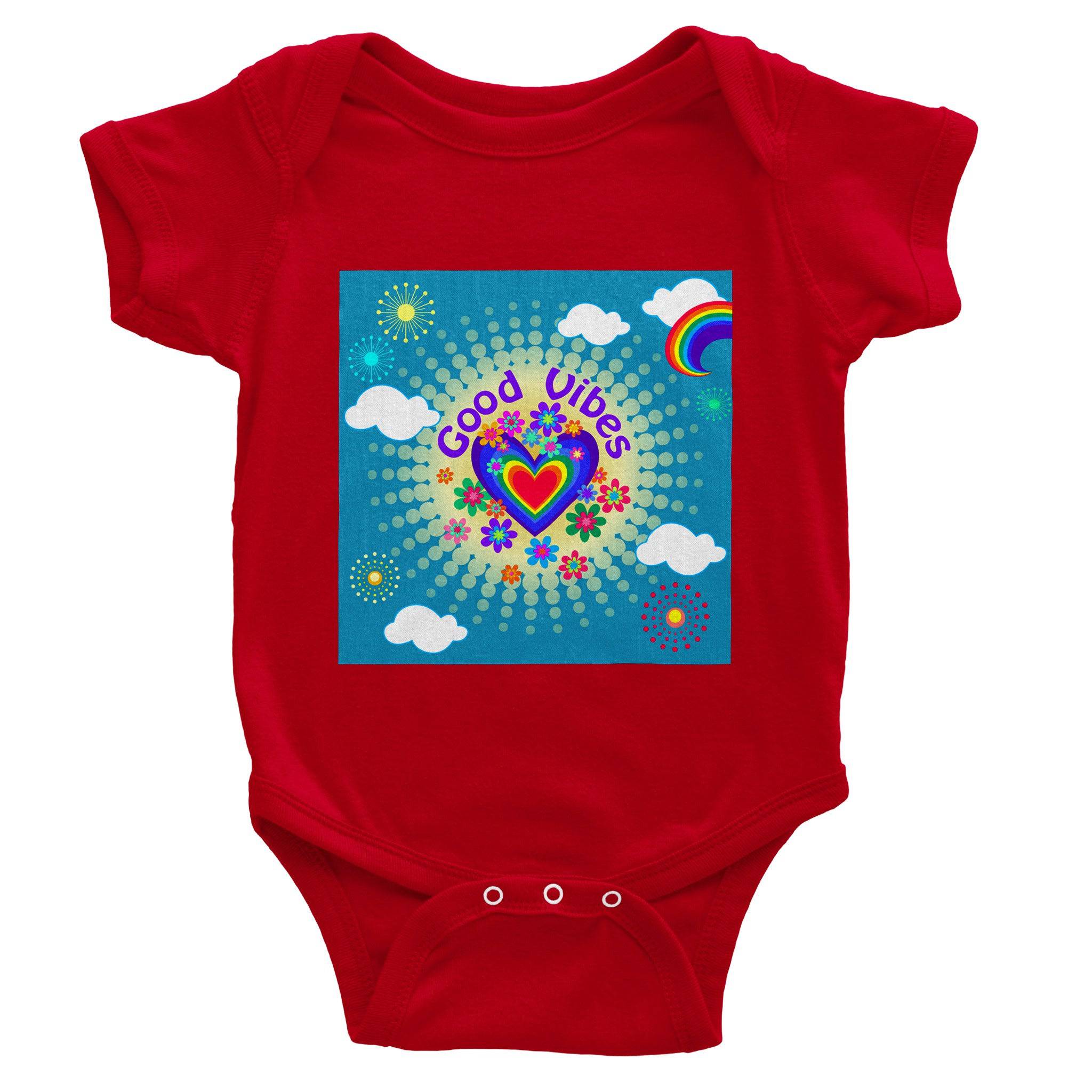 Organic cotton baby bodysuit/Good-Vibes-Only - Classic - Enet Images