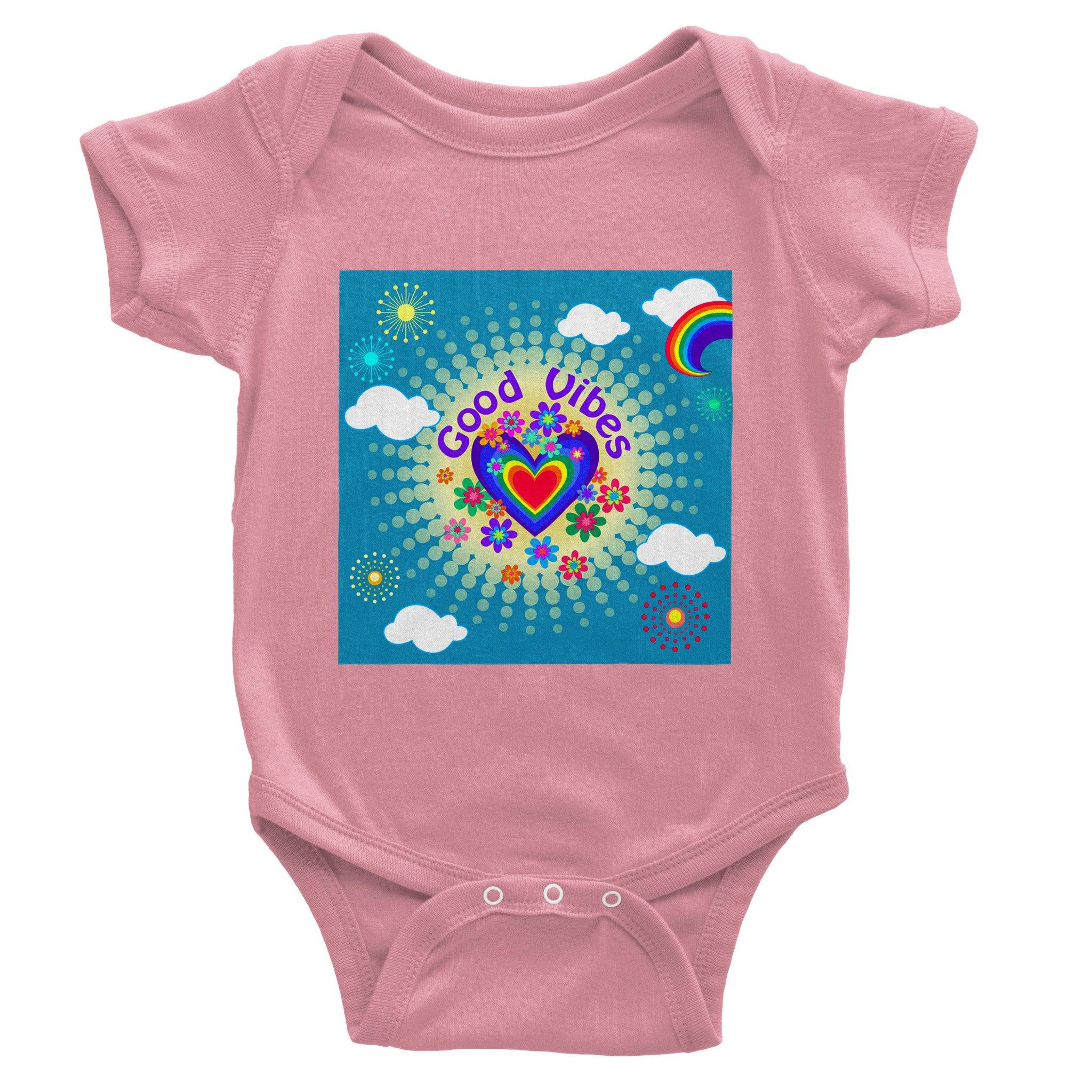 Organic cotton baby bodysuit/Good-Vibes-Only - Classic - Enet Images