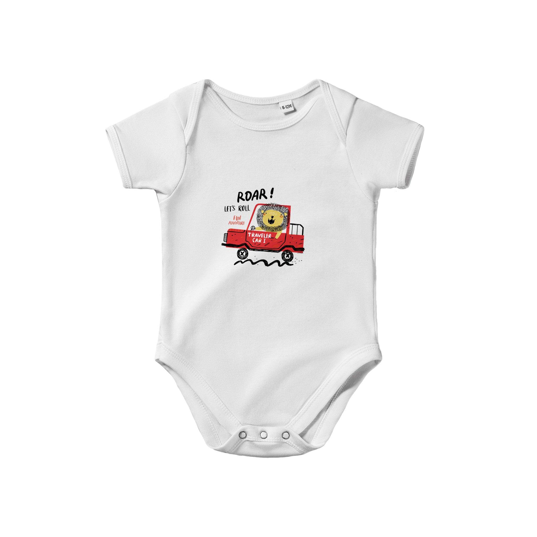 Organic cotton baby bodysuit/Lion-Driver - Classic - Enet Images