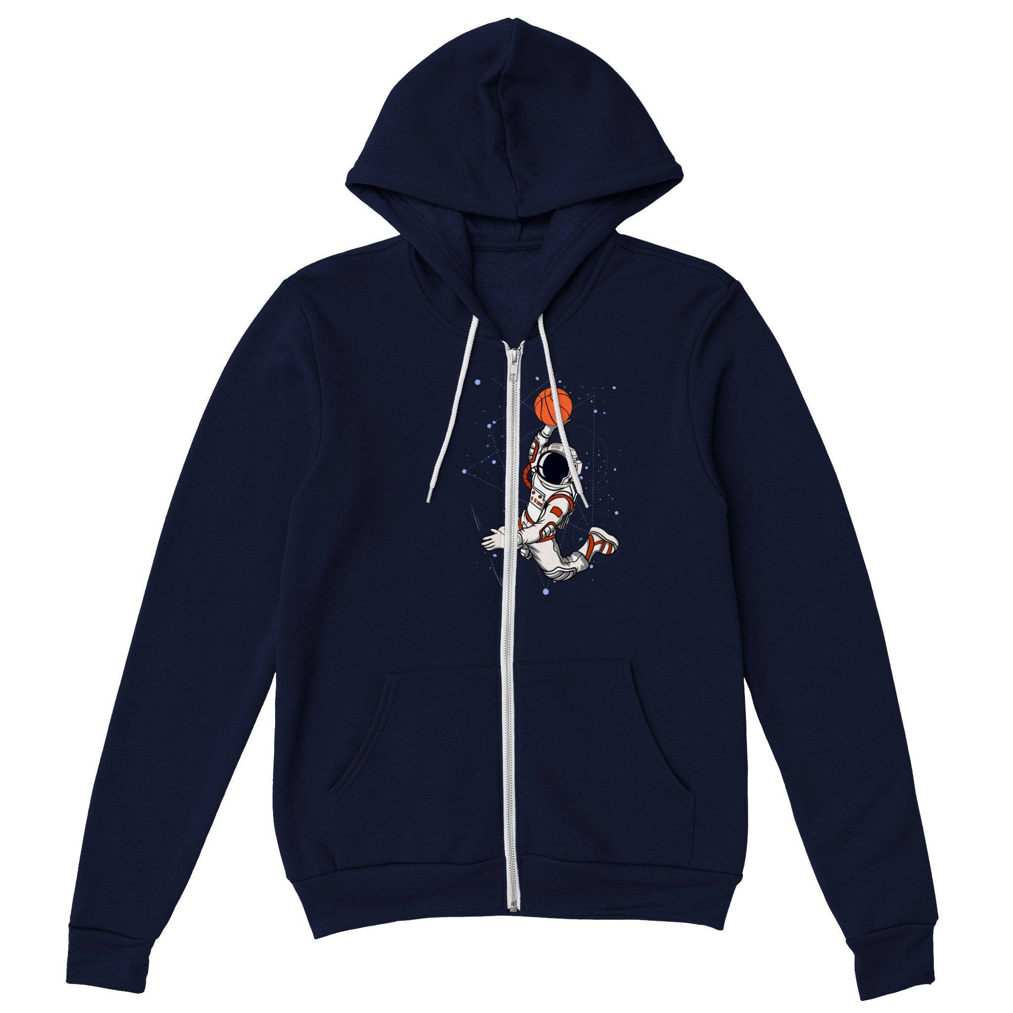 Premium Unisex Zip Hoodies/Astronaut-Basketball-Slam - Enet Images