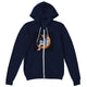 Premium Unisex Zip Hoodies/Astronaut-Ralaxing-On-Moon - Enet Images