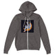 Premium Unisex Zip Hoodies/Astronaut-Ralaxing-On-Moon - Enet Images