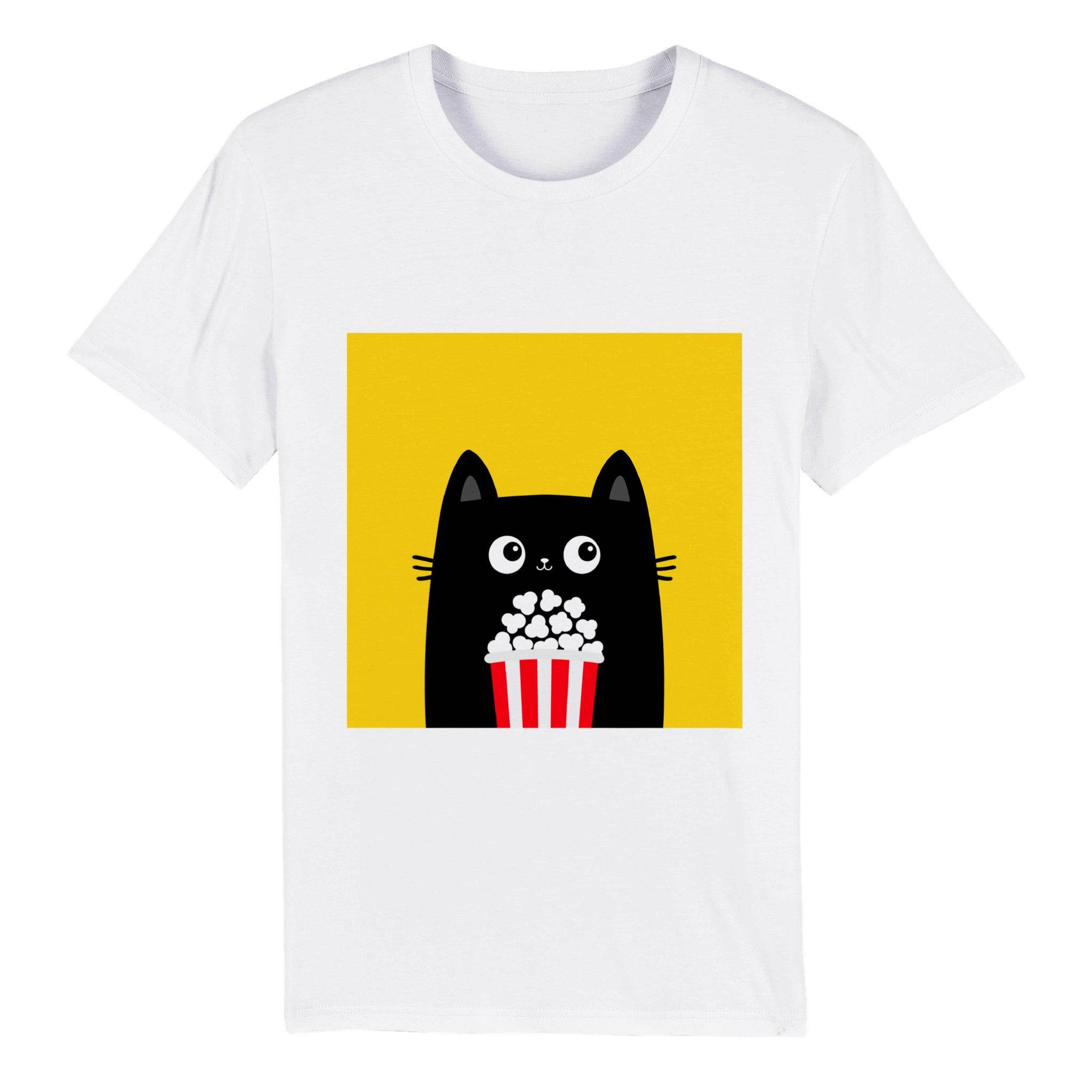 100% Organic Unisex T-shirt/Cat-PopCorn - Enet Images