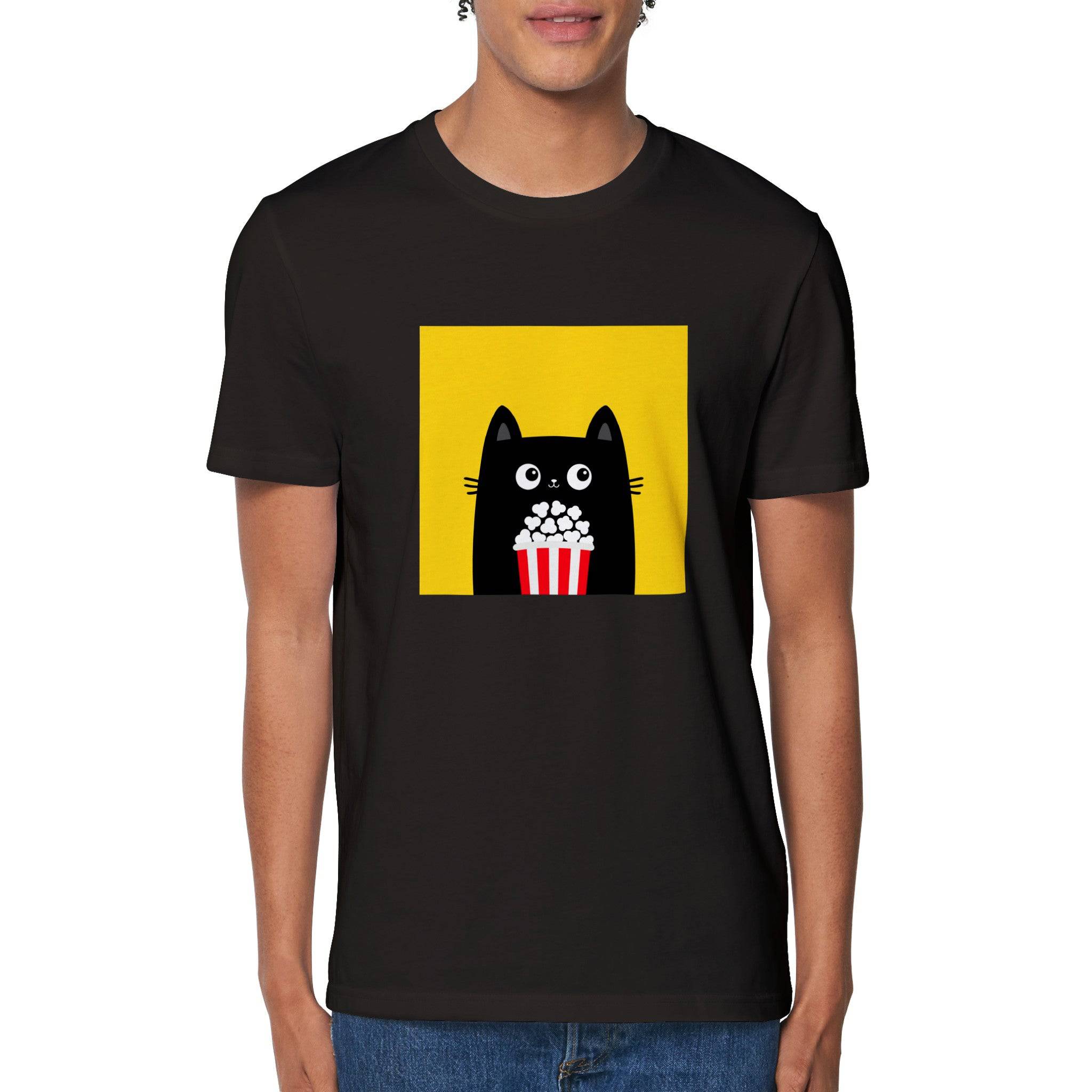 100% Organic Unisex T-shirt/Cat-PopCorn - Enet Images