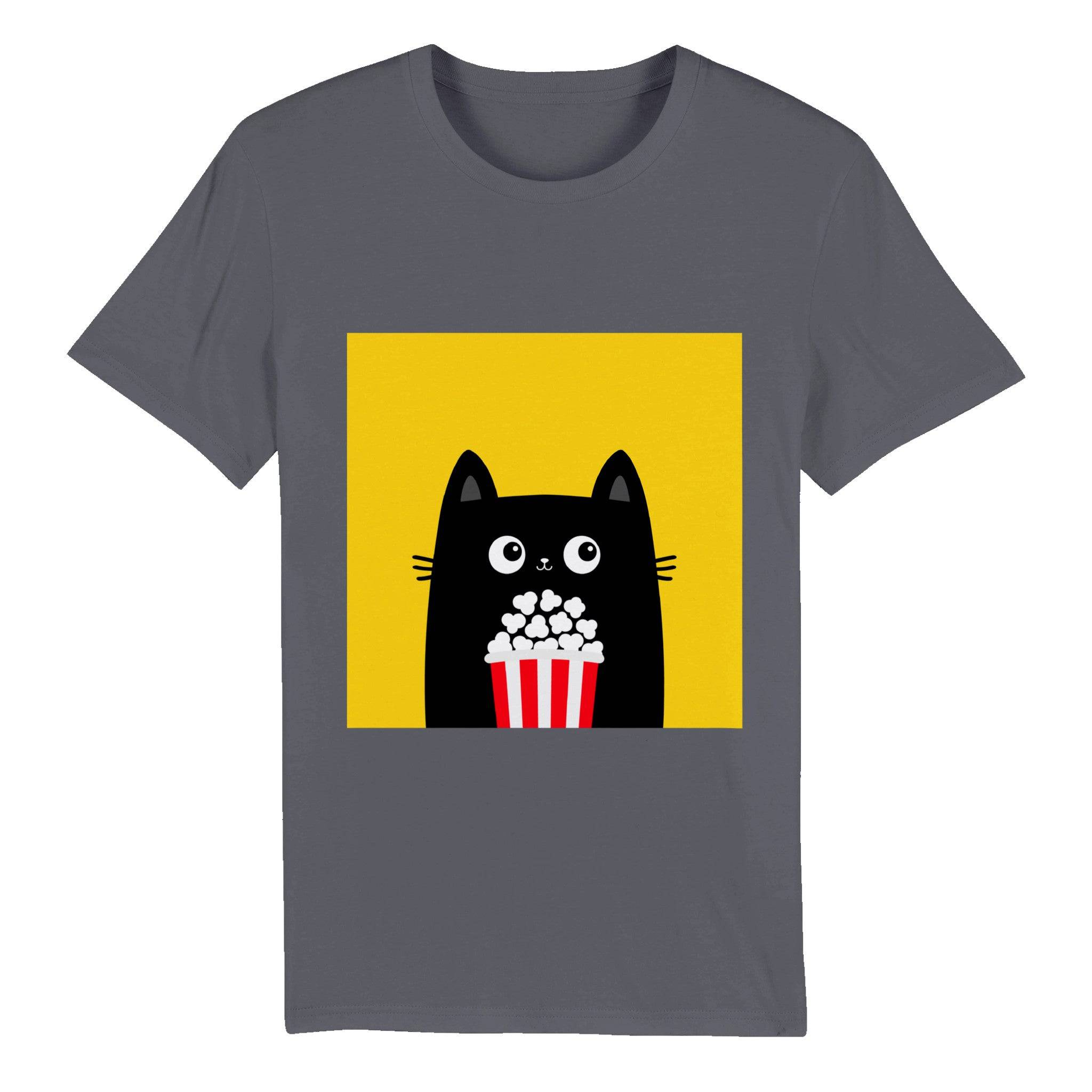 100% Organic Unisex T-shirt/Cat-PopCorn - Enet Images