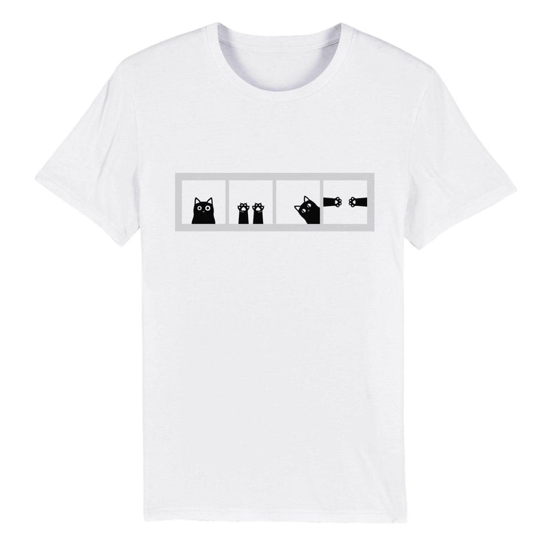 100% Organic Unisex T-shirt/Cat-Windows - Enet Images