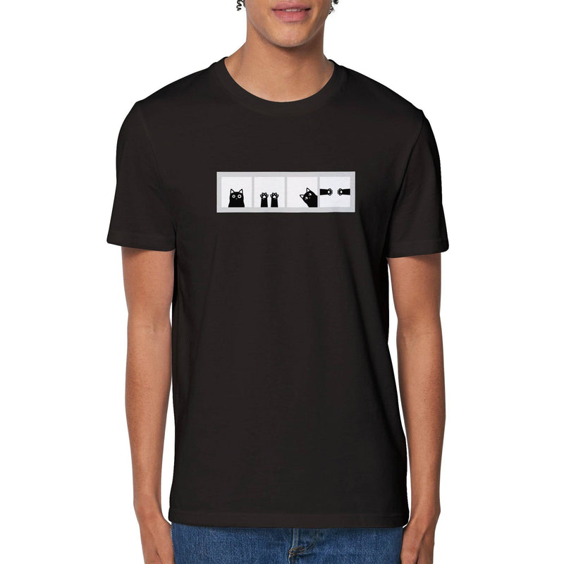 100% Organic Unisex T-shirt/Cat-Windows - Enet Images