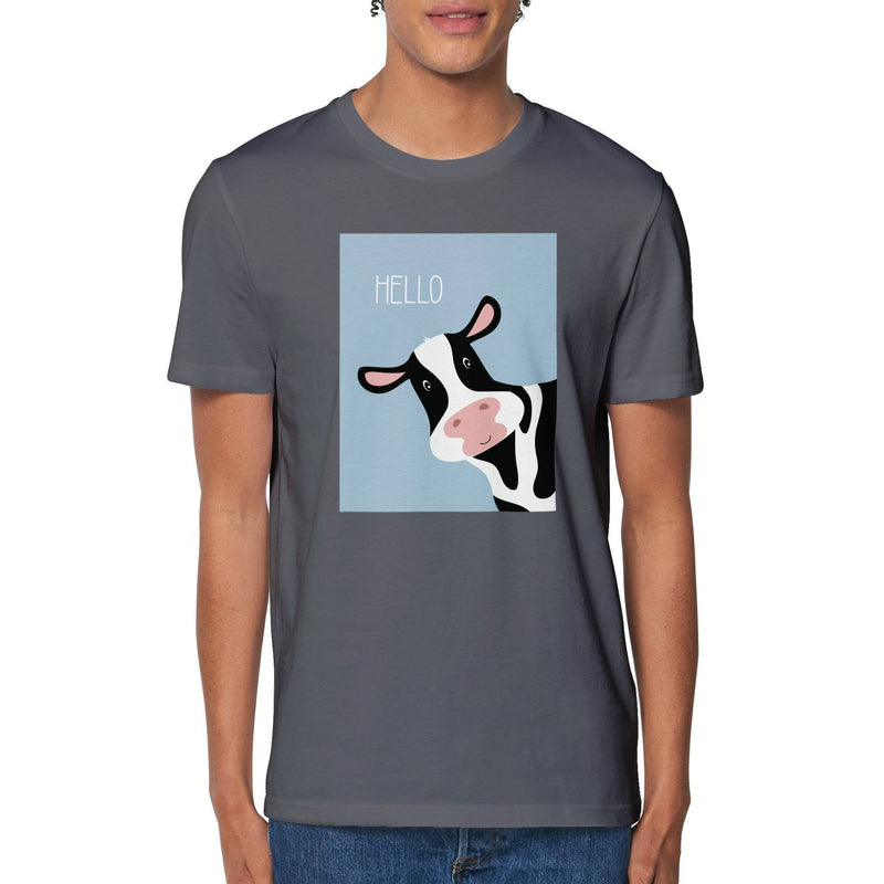 100% Organic Unisex T-shirt/Cow-Hello - Enet Images
