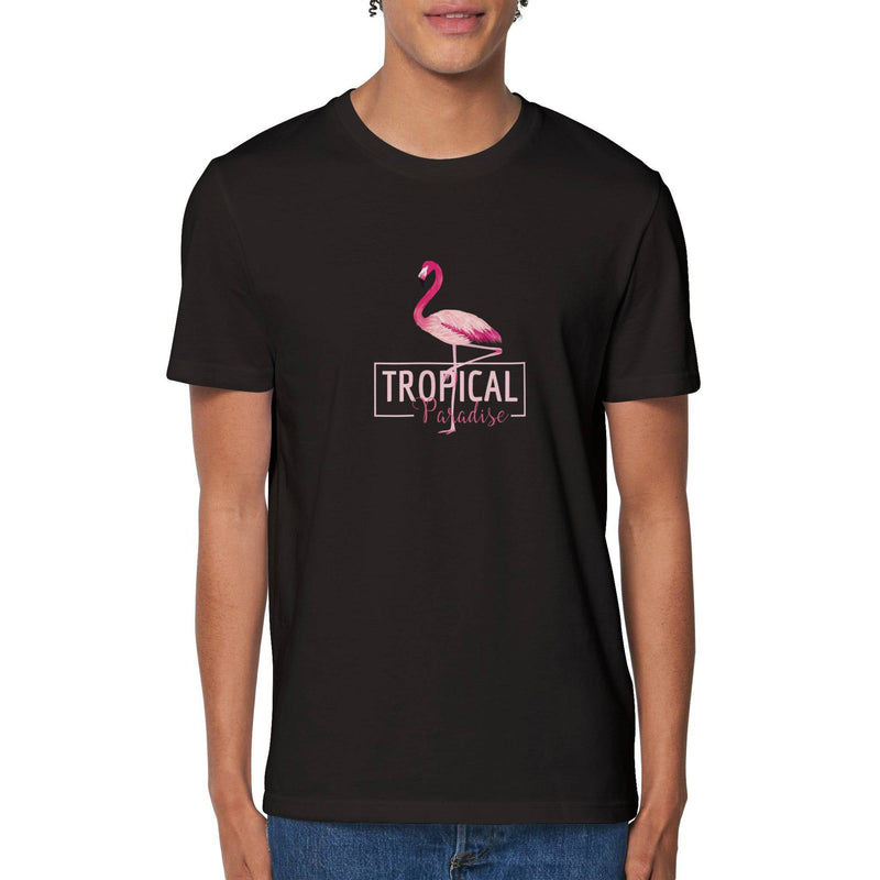 100% Organic Unisex T-shirt/Flamingo-Tropical-Paradise - Enet Images