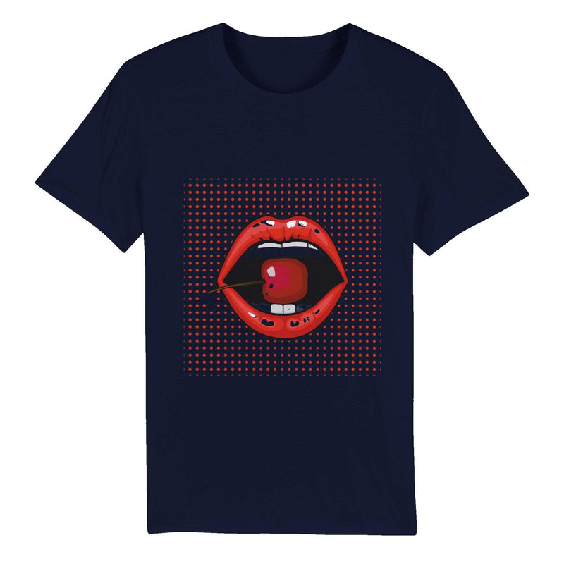 100% Organic Unisex T-shirt/Lips-Cherry - Enet Images