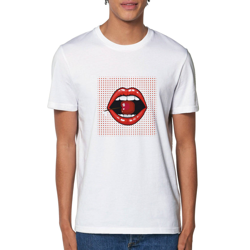 100% Organic Unisex T-shirt/Lips-Cherry - Enet Images