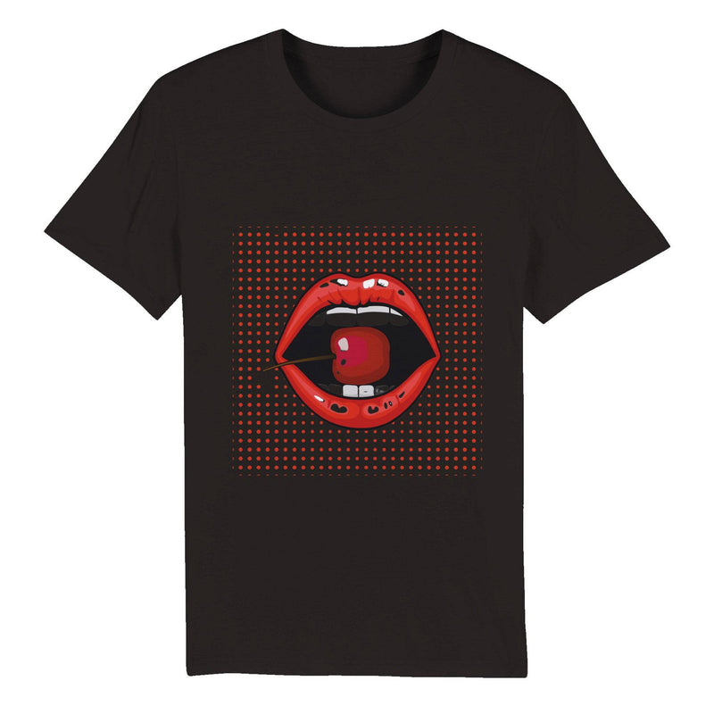 100% Organic Unisex T-shirt/Lips-Cherry - Enet Images