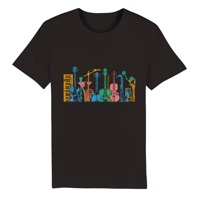 100% Organic Unisex T-shirt/Music-Instruments - Enet Images