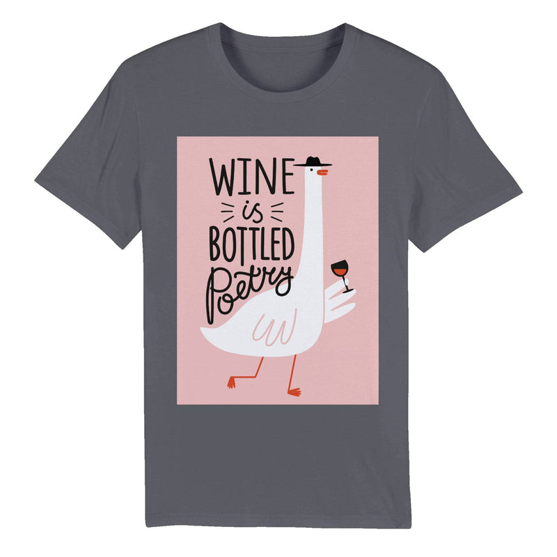 100% Organic Unisex T-shirt/Wine-Is-Bottled-Poetry - Enet Images
