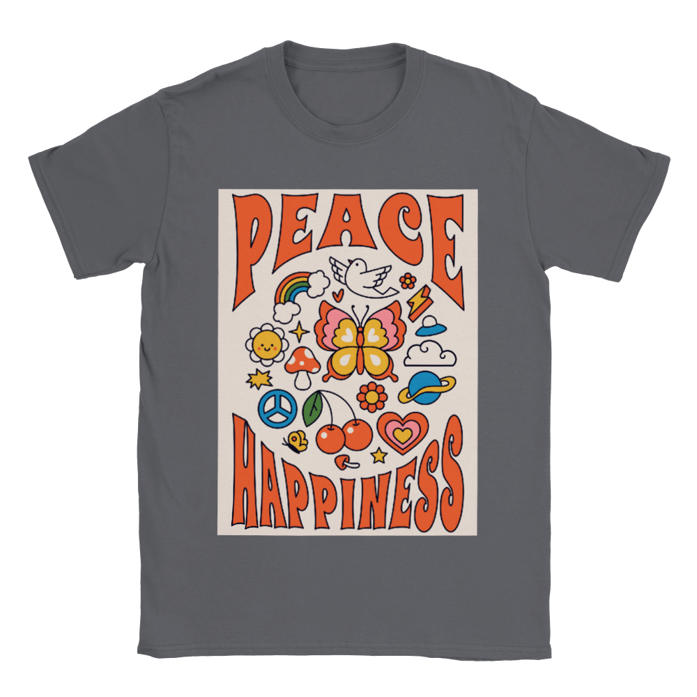 Budget Unisex Crewneck T-shirt/Peace-Happiness - Enet Images