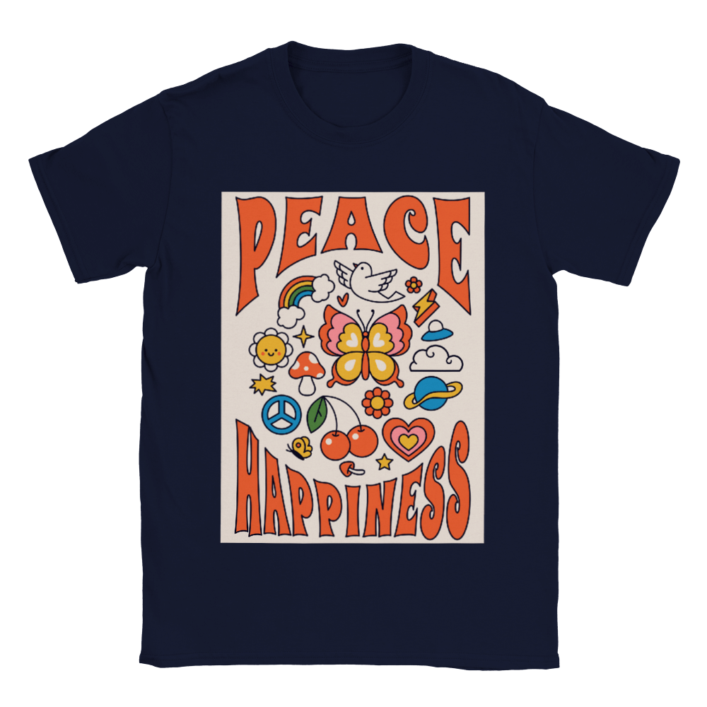 Budget Unisex Crewneck T-shirt/Peace-Happiness - Enet Images