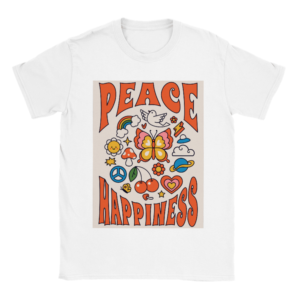 Budget Unisex Crewneck T-shirt/Peace-Happiness - Enet Images