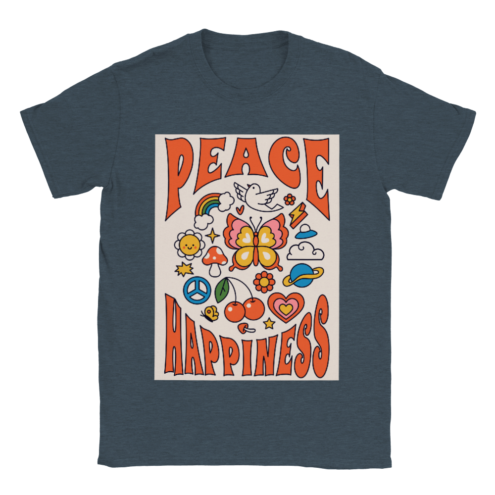 Budget Unisex Crewneck T-shirt/Peace-Happiness - Enet Images