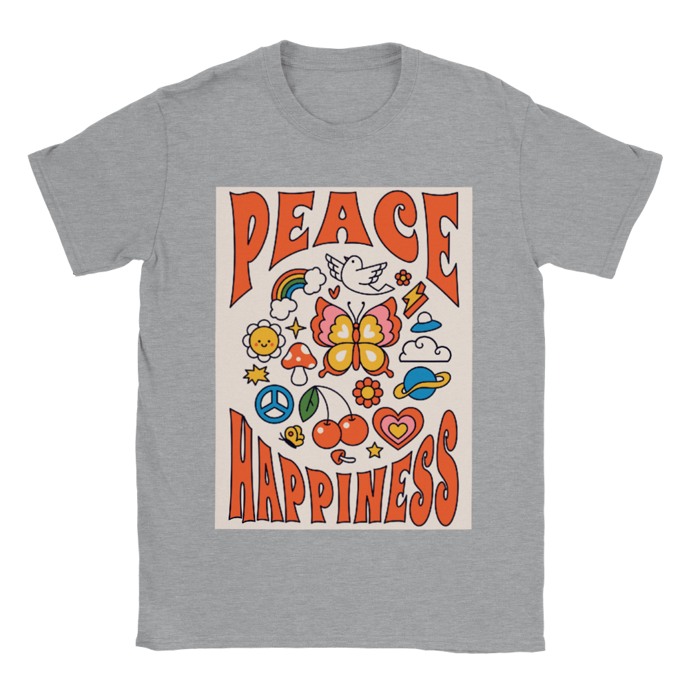 Budget Unisex Crewneck T-shirt/Peace-Happiness - Enet Images