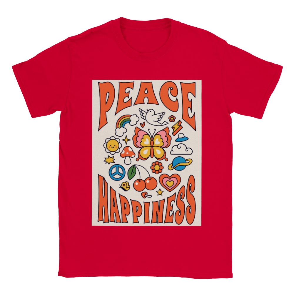 Budget Unisex Crewneck T-shirt/Peace-Happiness - Enet Images