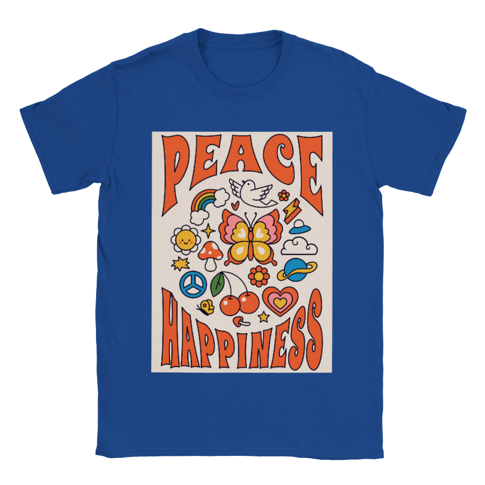 Budget Unisex Crewneck T-shirt/Peace-Happiness - Enet Images