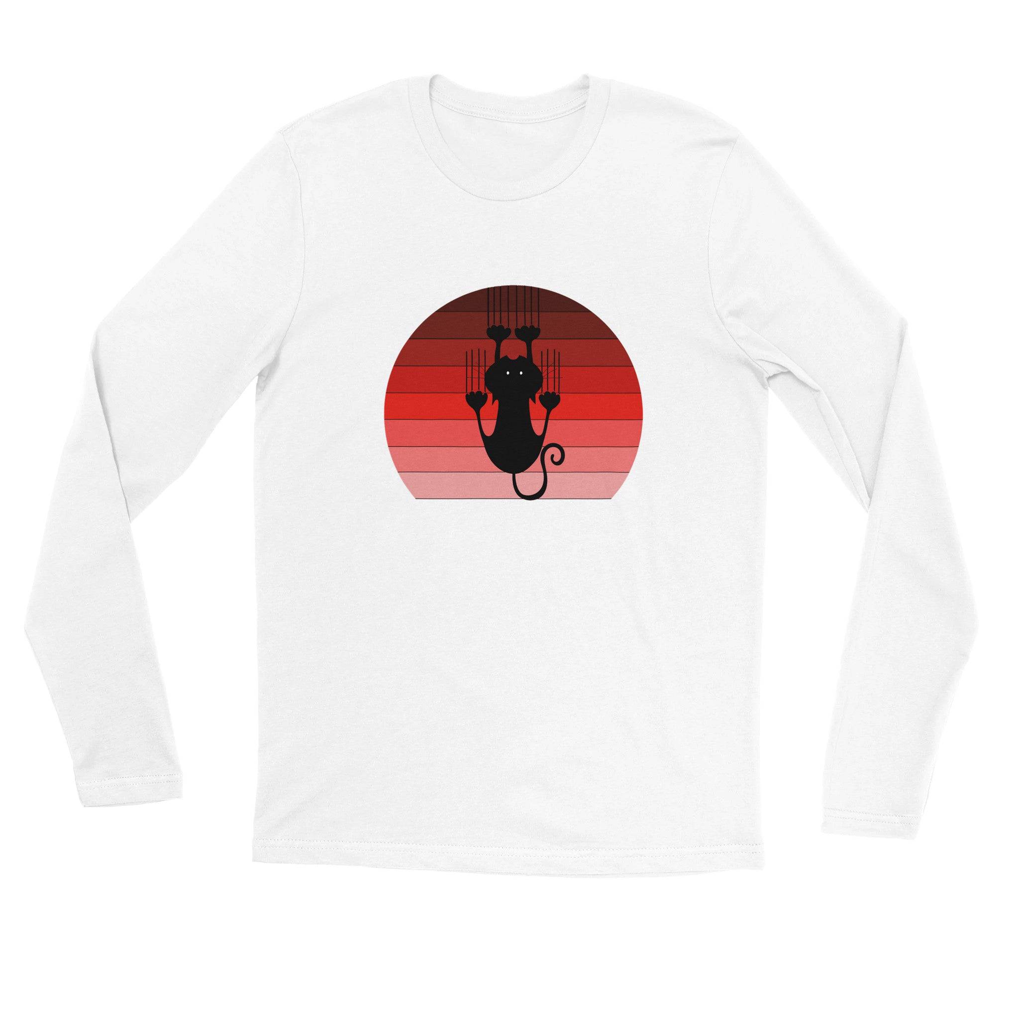 unisex Long sleeve tee/Cat-Hanging-Sunset - Enet Images