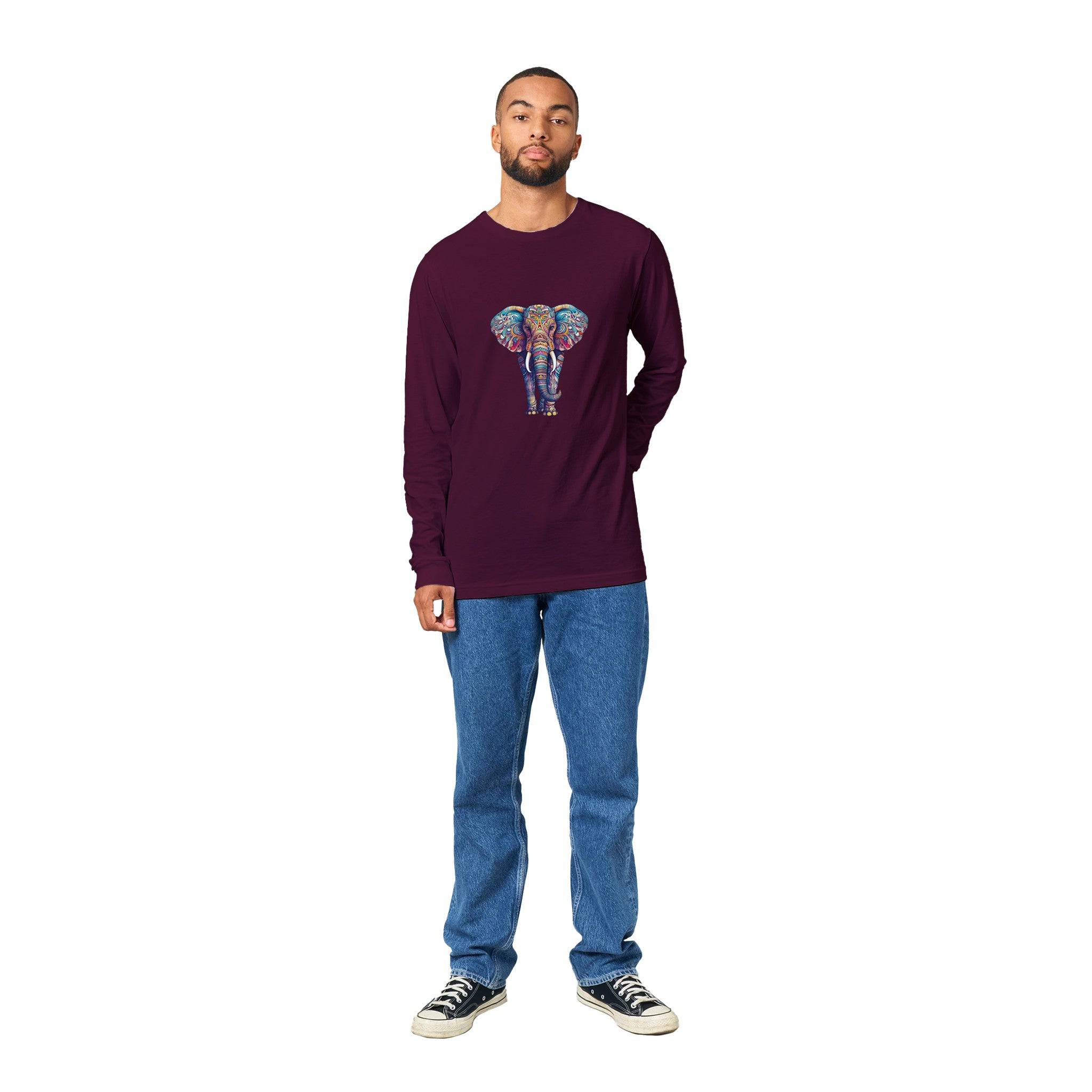 unisex Long sleeve tee/Elephant-Art - Enet Images