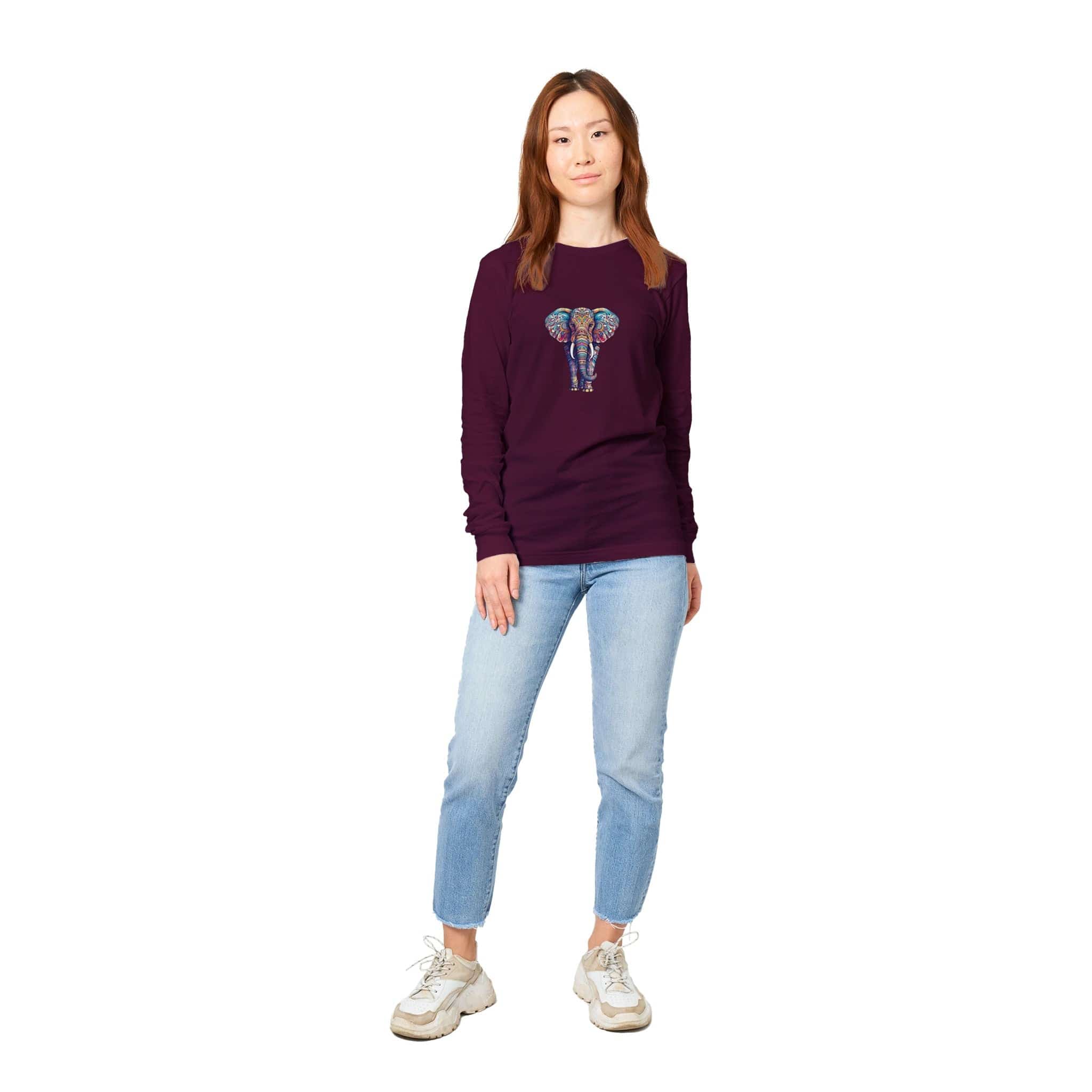 unisex Long sleeve tee/Elephant-Art - Enet Images