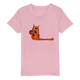 Organic Kids Crewneck T-shirt/Artistic-Animals-Cat - Enet Images