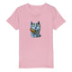 Organic Kids Crewneck T-shirt/Cat-Leaf - Enet Images