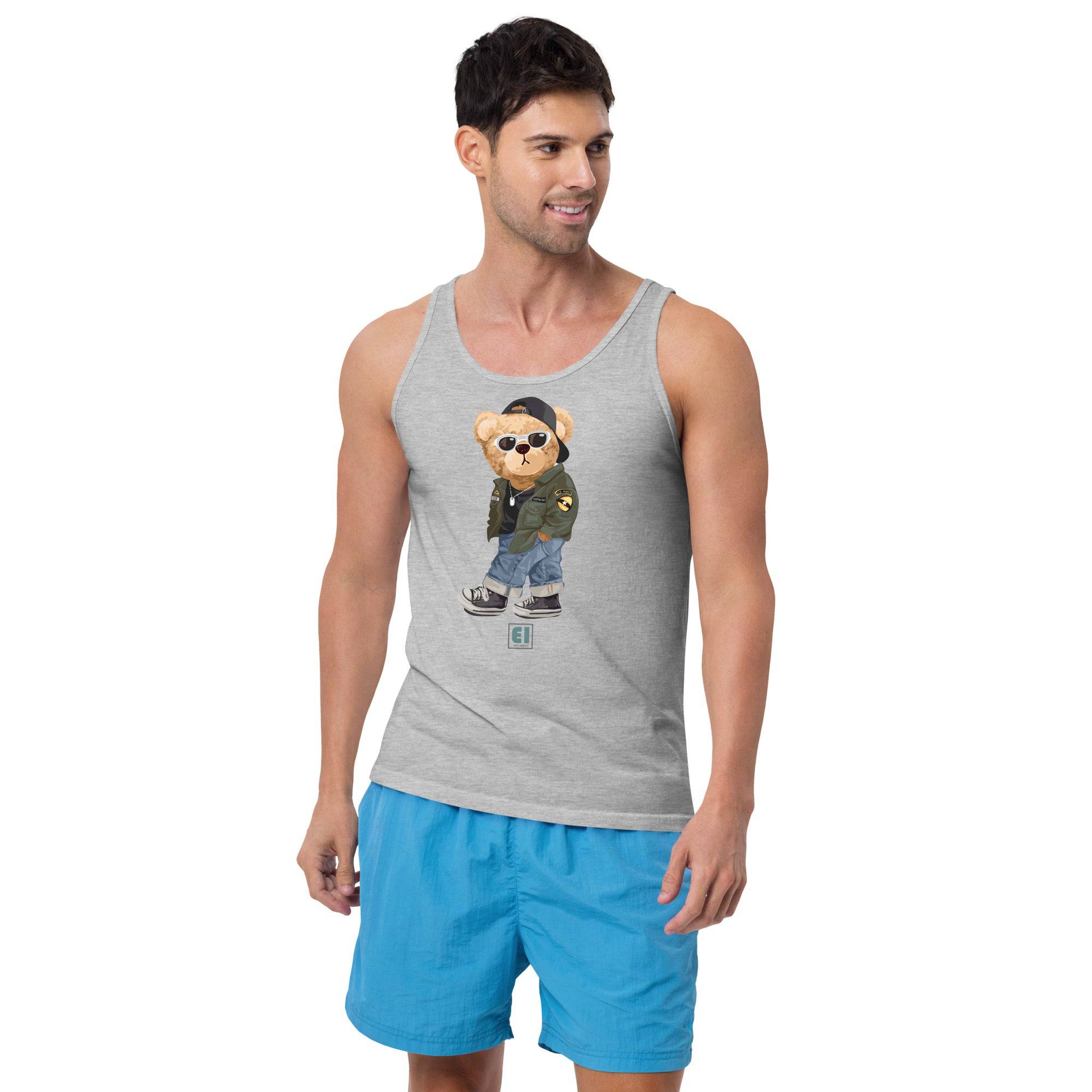 Men’s Staple Tank Top/Teddy-Bear-Street-Guy - Enet Images