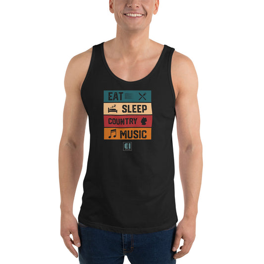 Men’s Staple Tank Top/Eat-Sleep-Music-Repeat