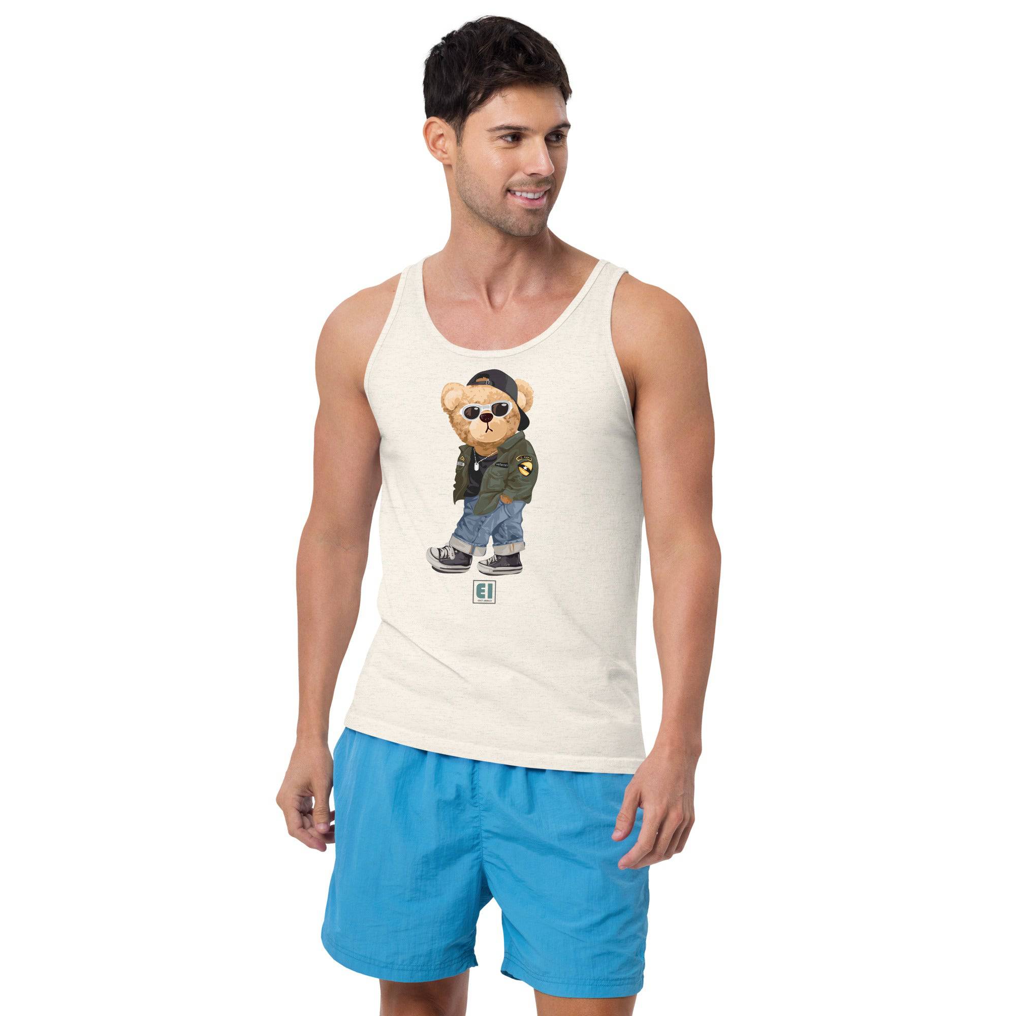 Men’s Staple Tank Top/Teddy-Bear-Street-Guy - Enet Images