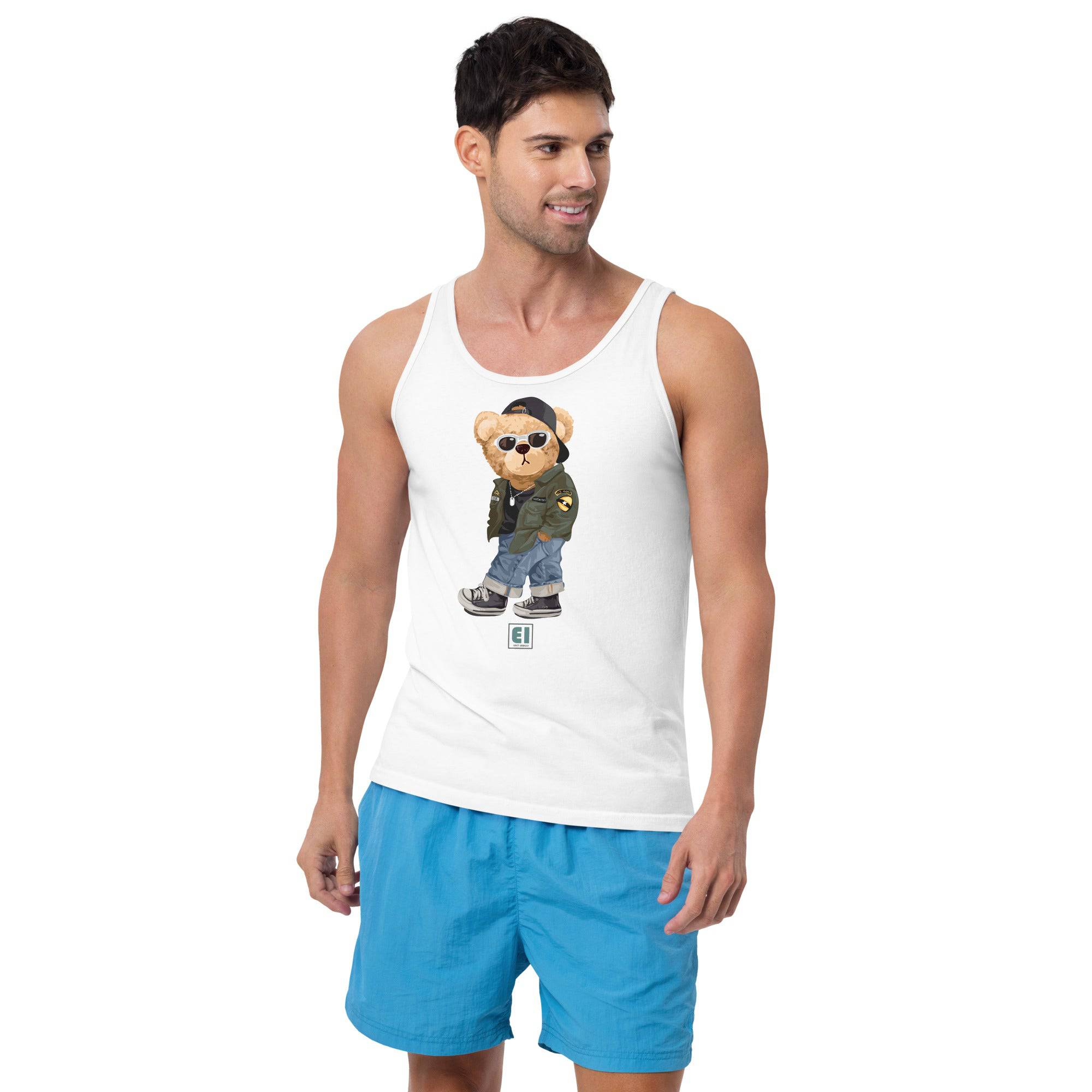 Men’s Staple Tank Top/Teddy-Bear-Street-Guy - Enet Images