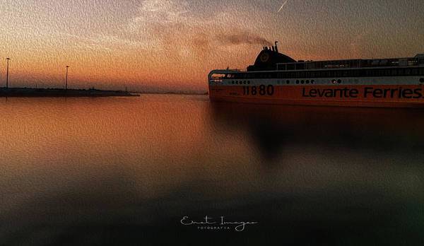 Sunrise At The Port-Oil Effect - Art Print - Enet Images