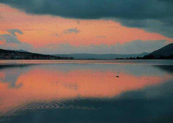 Symmetry At The Lagoon-Oil Effect - Art Print - Enet Images