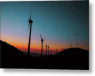 Wind Tourbines Against The Colorful Sunset Oil Effect - Metal Print - Enet Images