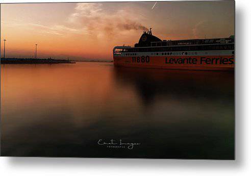 Sunrise  At The Port - Metal Print - Enet Images