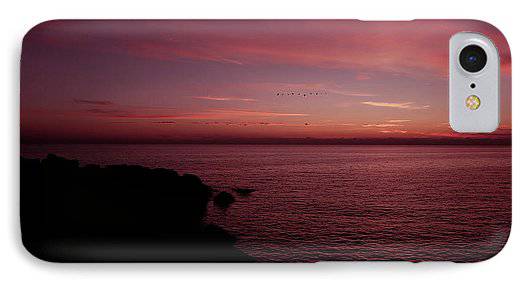 Flock Of Birds Against The Sunset - Phone Case - Enet Images
