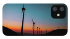 Wind Tourbines Against The Colorful Sunset - Phone Case - Enet Images