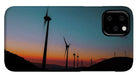 Wind Tourbines Against The Colorful Sunset - Phone Case - Enet Images