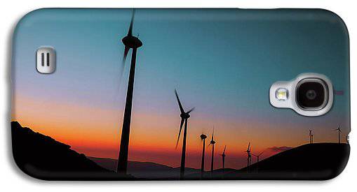 Wind Tourbines Against The Colorful Sunset - Phone Case - Enet Images