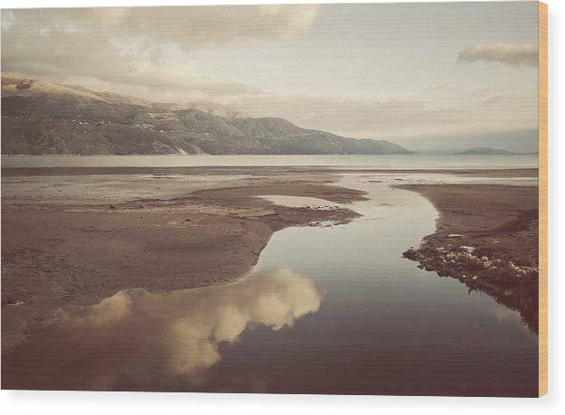 Creek On The Beach - Wood Print - Enet Images