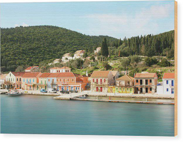 Fiscardo Village Kefalonia - Wood Print - Enet Images