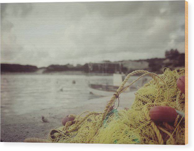 Fishing Nets On The Jetty - Wood Print - Enet Images