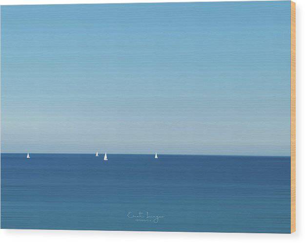 Sailing Boats in The Blue Ocean - Wood Print - Enet Images