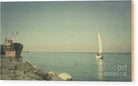 Sailing boat at the harbour - Wood Print - Enet Images