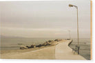 Walking at the jetty - Wood Print - Enet Images