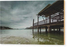 Wooden Platform On The Beach - Wood Print - Enet Images